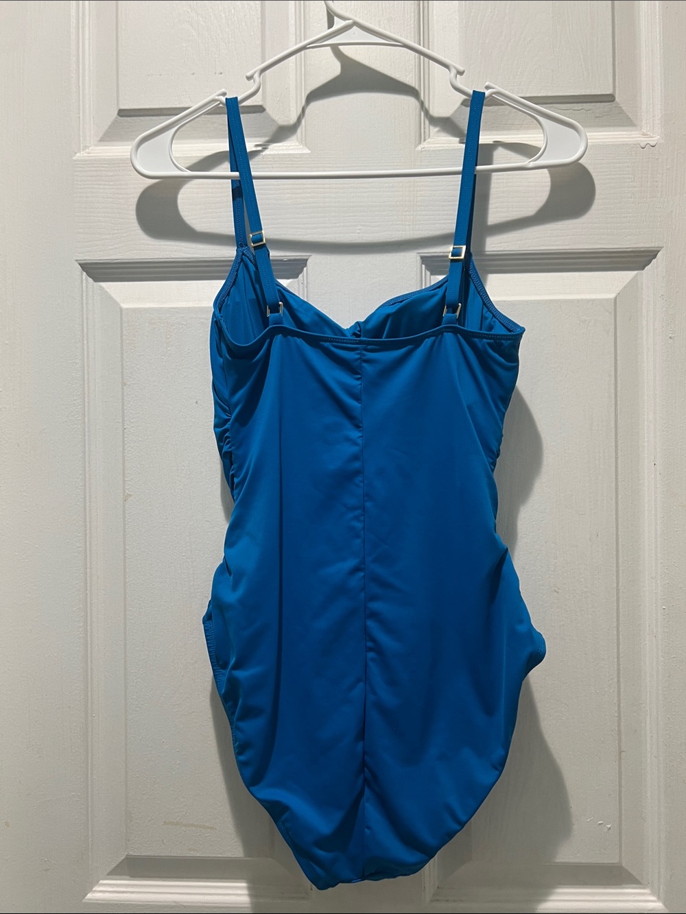 La Blanca Bright Blue Ruched One-Piece Swimsuit - Picture 4 of 7